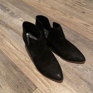 Frye black suede booties